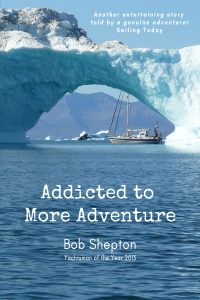 Cover of the book for Addicted to More Adventure featuring a boat behind a large shelf of ice